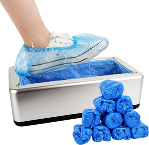 Automatic Shoe Cover Dispenser, Portable Shoe Cover Dispenser with Disposable Plastic Boots and Shoe Covers for Home, Office, Factory 