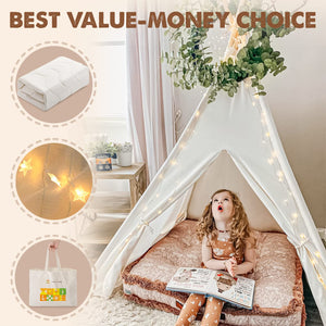 Tiny Land Teepee Tent For Kids, 100% Cotton Play Tent